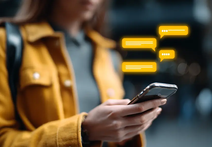 Woman Using Answer Engine